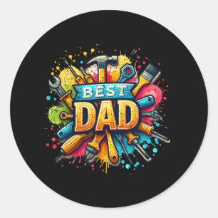 Best Dad Tools Craftsman Dad Daddy Father Fathers Classic Round Sticker
