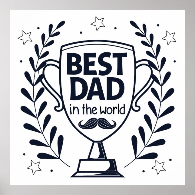 Best Dad Trophy Design – Father’s Day Gift Poster (Front)