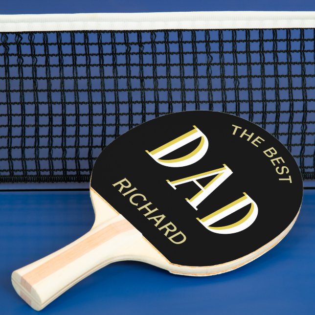 Best Dad Two-Colour First Name Ping Pong Paddle (Insitu)