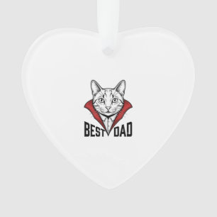 Best Dad Vampire Cat Vintage Engraving Design_1 Ornament