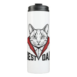 Best Dad Vampire Cat Vintage Engraving Design_1 Thermal Tumbler