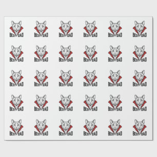 Best Dad Vampire Cat Vintage Engraving Design_1 Wrapping Paper