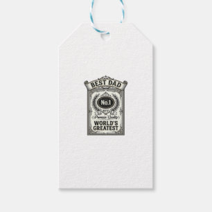 Best Dad Vintage Engraving Father’s Day Gift Tags
