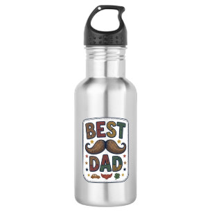 Best Dad Vintage Moustache Vector Father Design_1 532 Ml Water Bottle