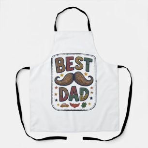 Best Dad Vintage Moustache Vector Father Design_1 Apron