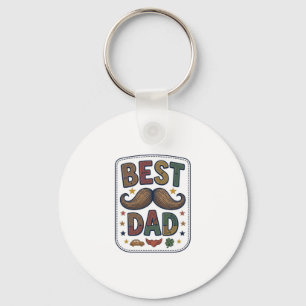 Best Dad Vintage Moustache Vector Father Design_1 Key Ring