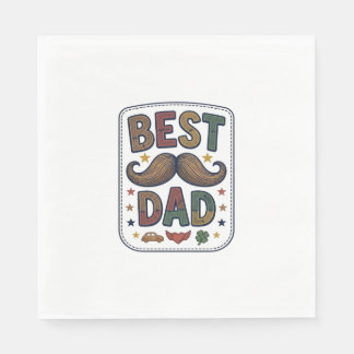 Best Dad Vintage Moustache Vector Father Design_1 Napkin