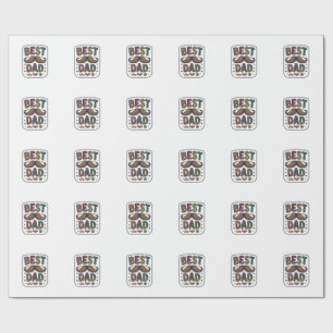 Best Dad Vintage Moustache Vector Father Design_1 Wrapping Paper