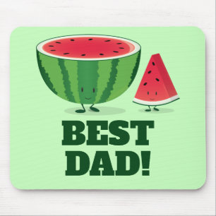 Best Dad Watermelon Fruit Melon Cartoon Characters Mouse Mat