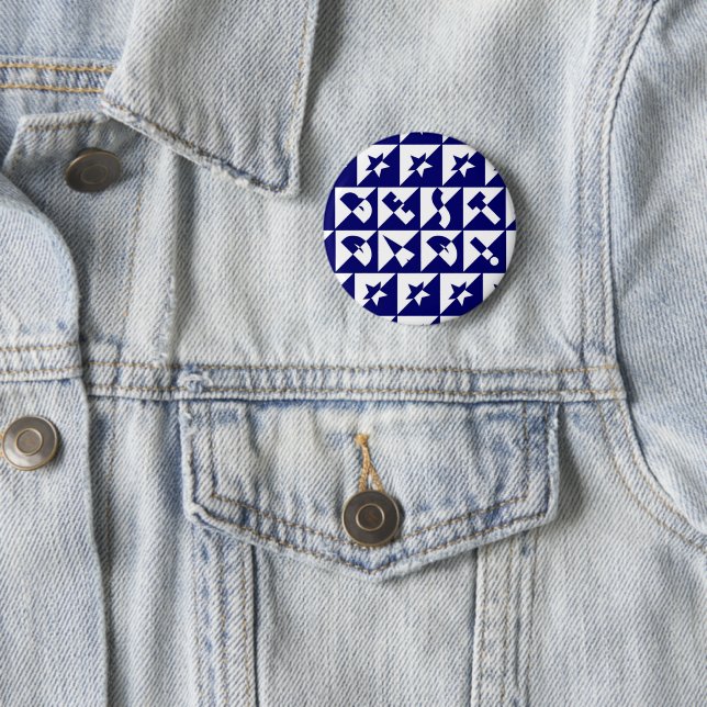 Best Dad Wild Text in Blue 6 Cm Round Badge (In Situ)