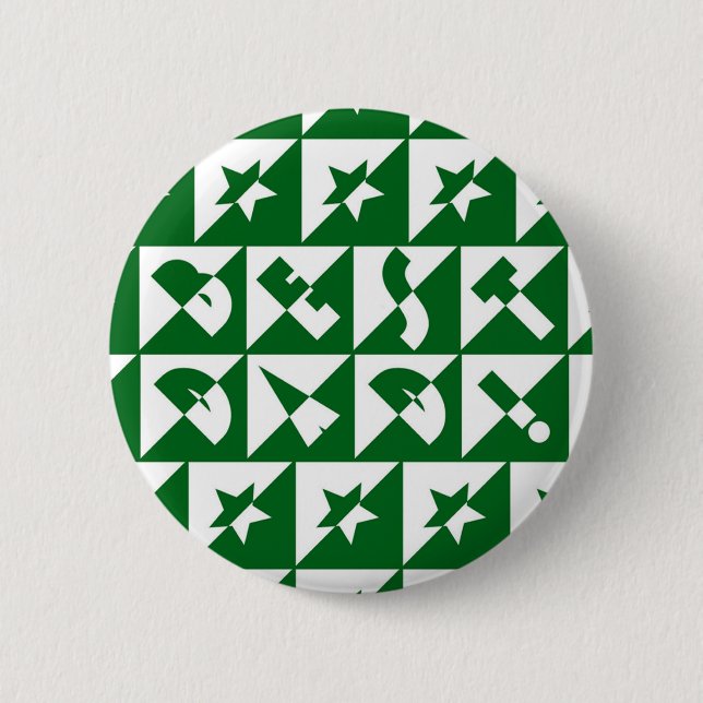 Best Dad Wild Text in Green 6 Cm Round Badge (Front)