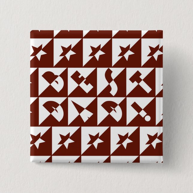 Best Dad Wild Text in Red 15 Cm Square Badge (Front)