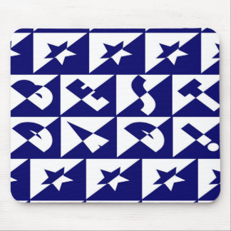 Best Dad Wild Text Pattern & Stars Blue & White Mouse Mat