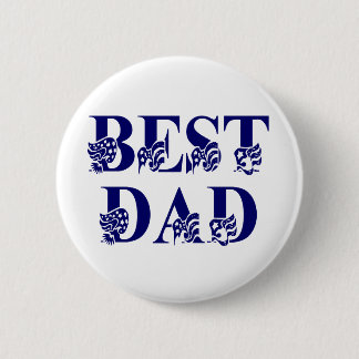 Best Dad with Flags Blue Text 6 Cm Round Badge
