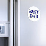 Best Dad with Flags Blue Text Magnet<br><div class="desc">Fancy,  unique and fun fonts. Majority of these are images that Zazzle does not carry as a font. But is customisable to add your own image,  text and background colour.</div>