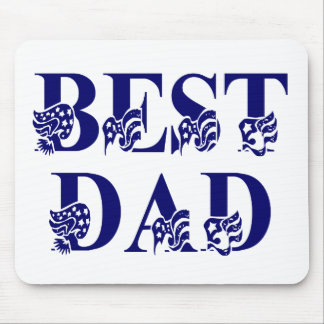 Best Dad with Flags Blue Text Mouse Mat