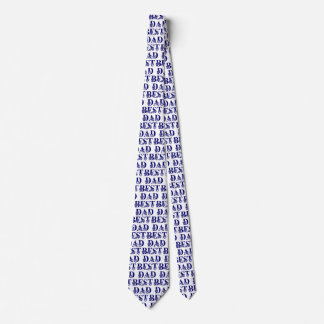 Best Dad with Flags Blue Text Tie