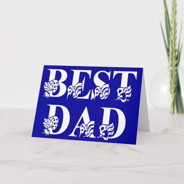 Best Dad with Flags White Text Card (Front)