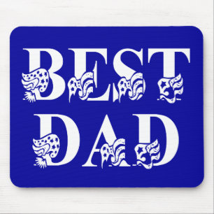 Best Dad with Flags White Text Mouse Mat