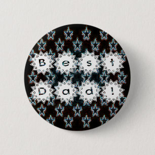 Best Dad with Neon Stars 6 Cm Round Badge