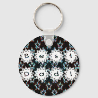 Best Dad with Neon Stars Key Ring