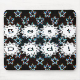Best Dad with Neon Stars Mouse Mat