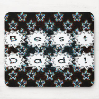 Best Dad with Neon Stars Mouse Mat