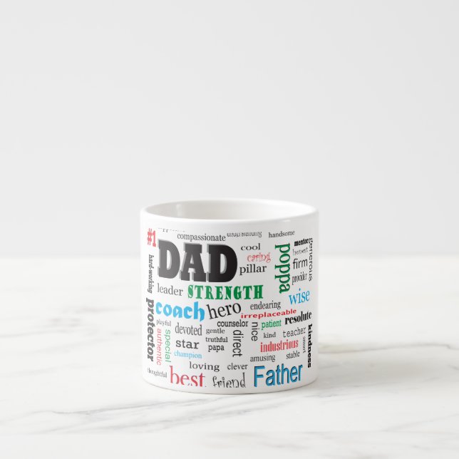 Best Dad Word Cloud Espresso Cup (Front)