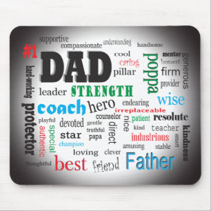 Best Dad Word Cloud Mouse Mat