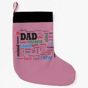 Best Dad Word Cloud Small Christmas Stocking