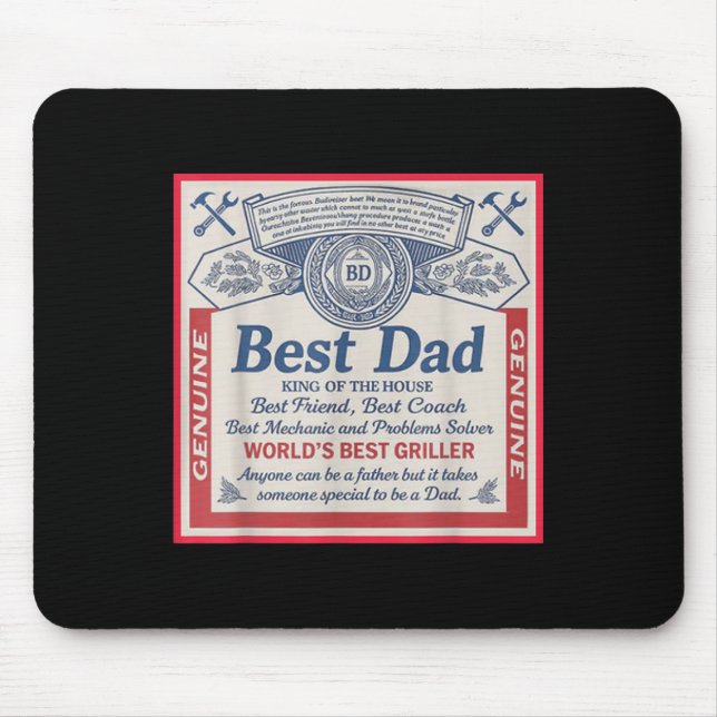 Best Dad Worlds Best Griller Father Day  Mouse Mat (Front)