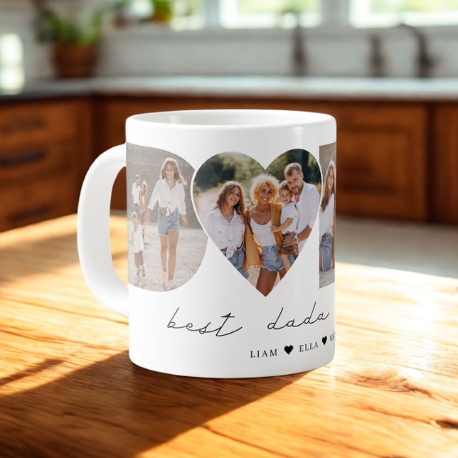 Best Dada Ever 4 Photo Collage First Father's Day Large Coffee Mug (Creator Uploaded)