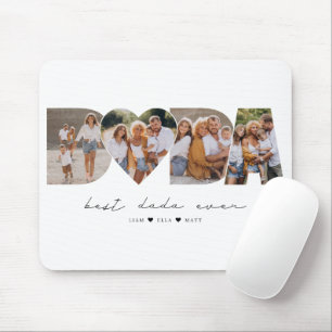 Best Dada Ever 4 Photo Collage First Father's Day Mouse Mat