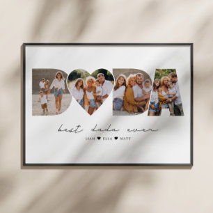 Best Dada Ever 4 Photo Collage for Father's Day Poster