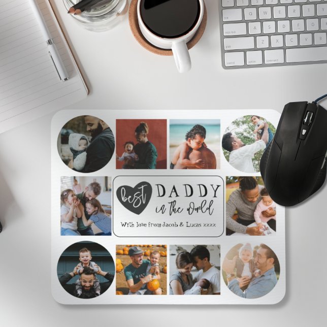 Best Daddy 10 Photo Collage Father's Day Mouse Mat (Creator Uploaded)