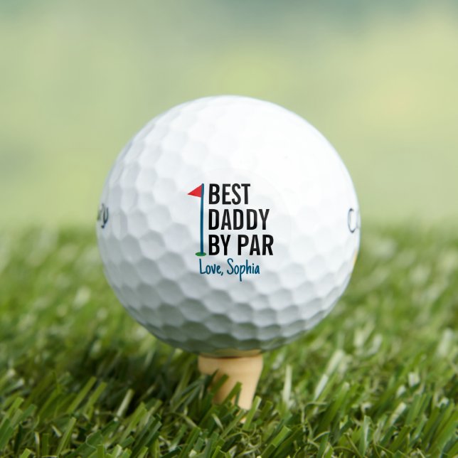 Best Daddy By Par Personalised Father's Day Golf Balls (Insitu Tee)