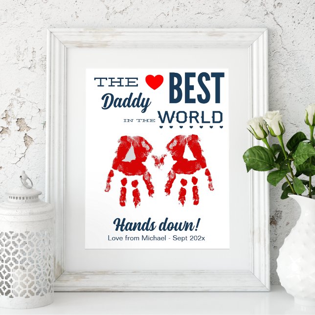 Best Daddy DIY Handprint Template Poster (Creator Uploaded)