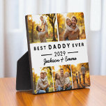 Best Daddy Ever 5 Photo Collage Father's Day  Plaque<br><div class="desc">Celebrate a special father with this Best Daddy Ever Fathers Day 5 photo collage plaque. Personalise with five of your favourite family photos, the year, and names to create a heartfelt keepsake. Featuring a clean modern layout and warm accent details, this plaque makes a meaningful gift for Fathers Day, birthdays,...</div>