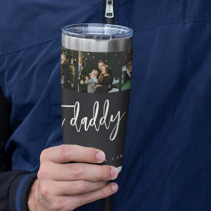 Best daddy ever 5 photo collage personalised insulated tumbler