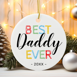 Best Daddy Ever Christmas Photo Ceramic Tree Decoration