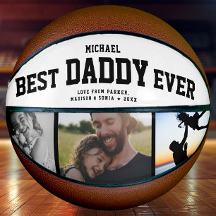 BEST DADDY EVER Cool Trendy Unique Photo Collage Basketball