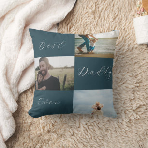 "Best Daddy Ever: Custom Family Photo Keepsake Cushion