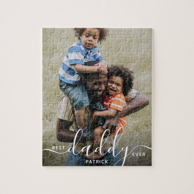 Best Daddy Ever Custom Name Photo Father's Day Jigsaw Puzzle (Vertical)