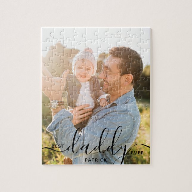 Best Daddy Ever Custom Name Photo Father's Gift Jigsaw Puzzle (Vertical)