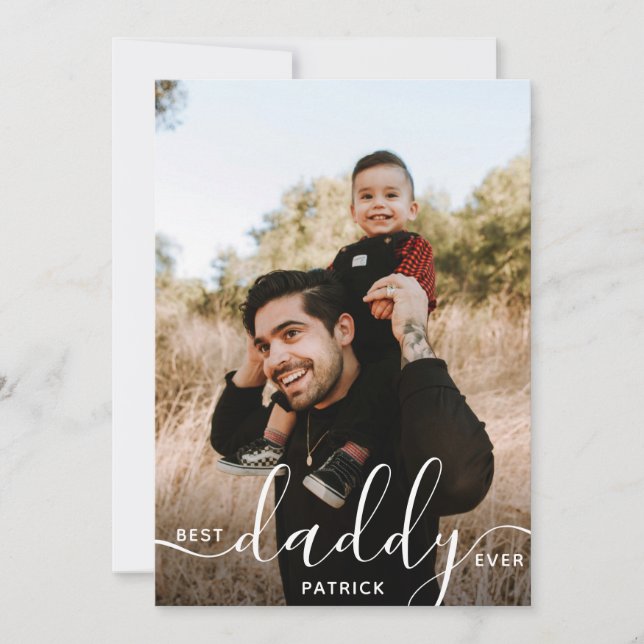 Best Daddy Ever Custom Name Photo Gift for Papa  Card (Front)