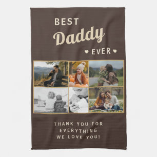 Best Daddy Ever Family Father's Day 6 Photo Tea Towel