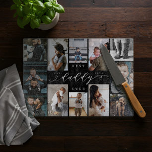 Best Daddy Ever Father's Day 12 Photo Collage Cutting Board