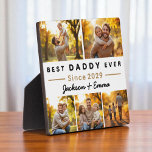 Best Daddy Ever Father's Day 5 Photo Collage  Plaque<br><div class="desc">Celebrate a special father with this Best Daddy Ever Fathers Day 5 photo collage plaque. Personalise with five of your favourite family photos, the year, and names to create a heartfelt keepsake. Featuring a clean modern layout and warm accent details, this plaque makes a meaningful gift for Fathers Day, birthdays,...</div>