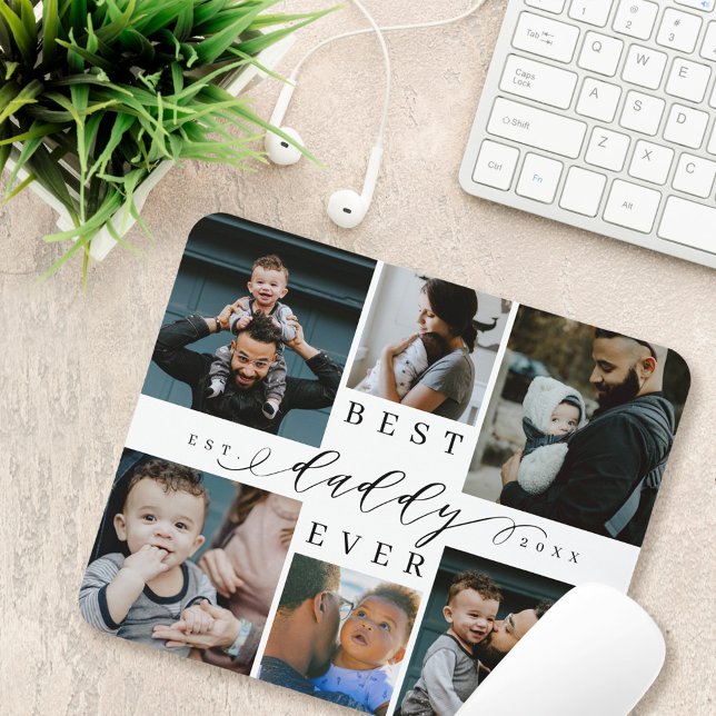 Best Daddy Ever | Father's Day 6 Photo Collage Mouse Mat (Creator Uploaded)