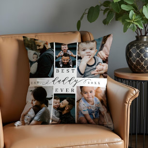 Best Daddy Ever   Father's Day 8 Photo Collage Cushion